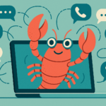 Illustration of Clawdbot AI assistant lobster mascot