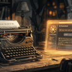 typewriter with AI chatbot
