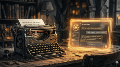 typewriter with AI chatbot