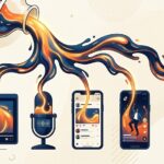 Editorial illustration of a news article being poured into multiple media format containers