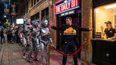 Cloudflare bouncer protecting club from bots